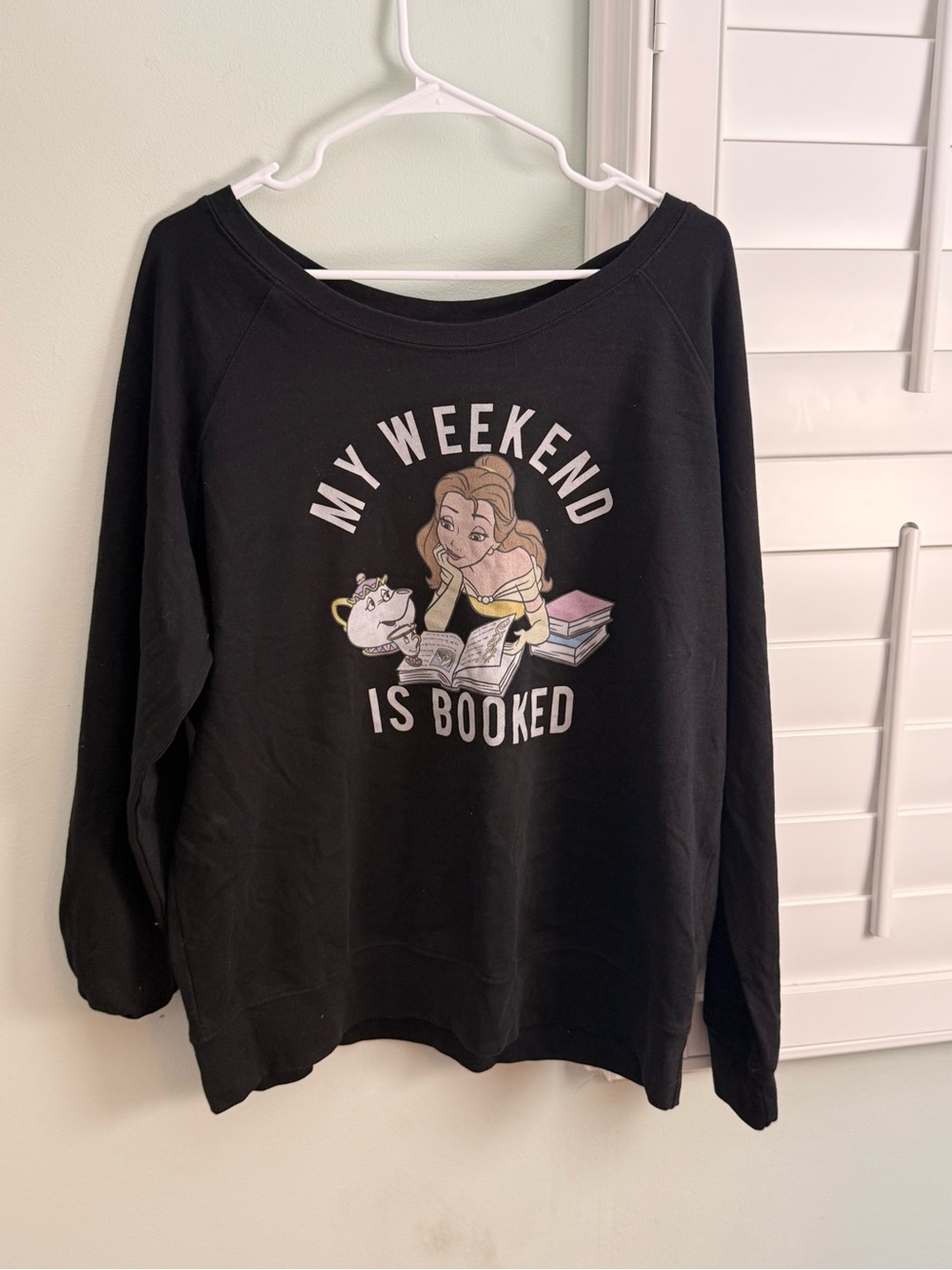 Disney Black 'My Weekend Is Booked' Belle Graphic Sweatshirt XL/1X